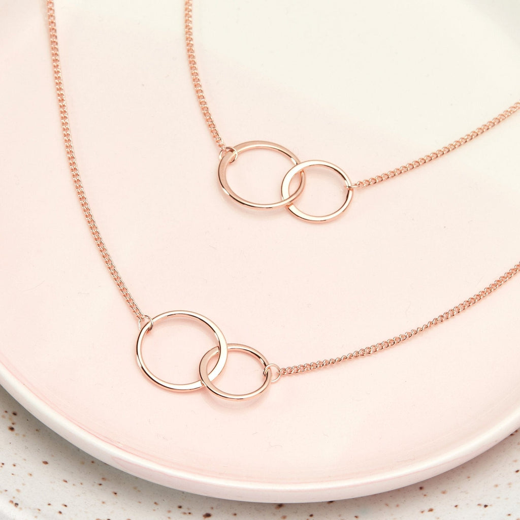 Sisters Double Circles Necklace Set