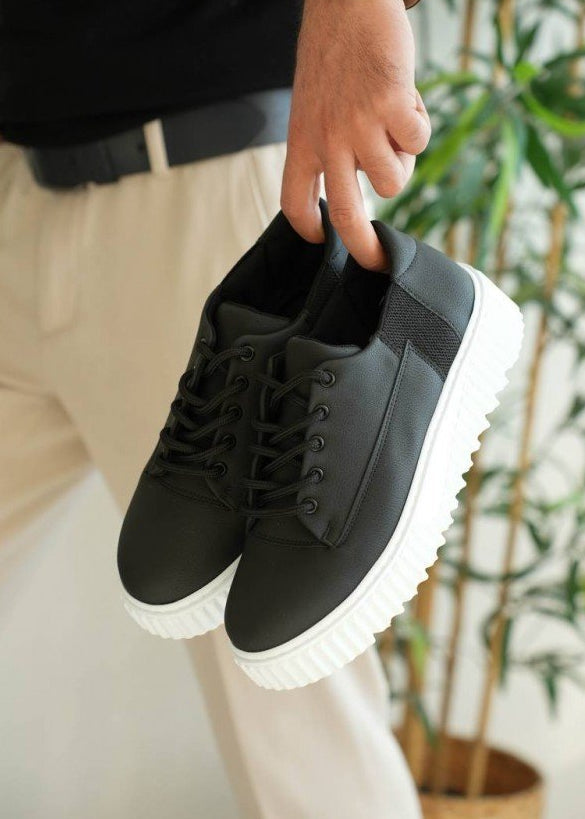 Zephyr Eclipse Men's Black Platform Sneaker with Ridged Sole - Image 6