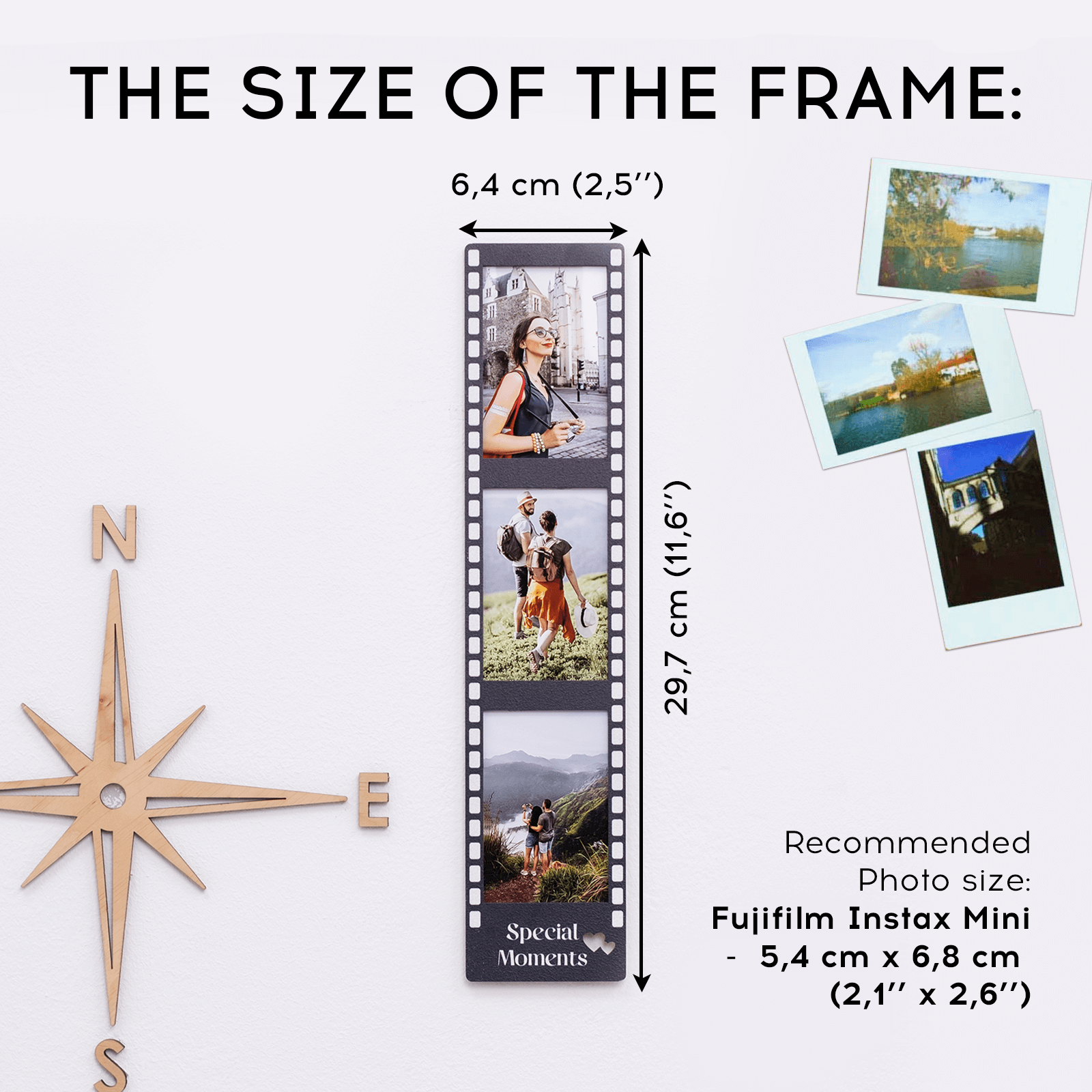 3-in-1 Wooden Collage Photo Frame Set for Wall Decor and Travel