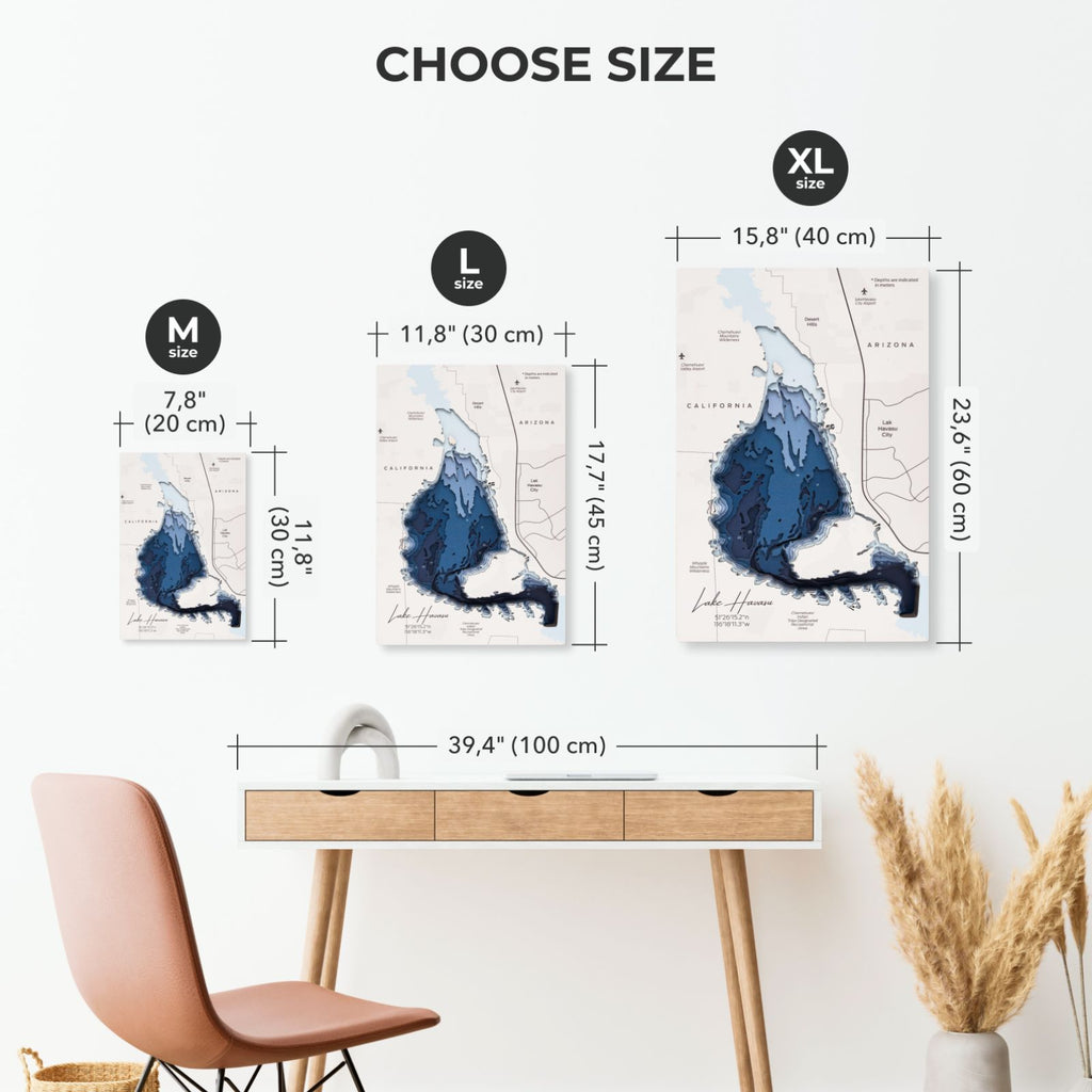 Lake Havasu Wooden Wall Map Coastal Nautical Decor