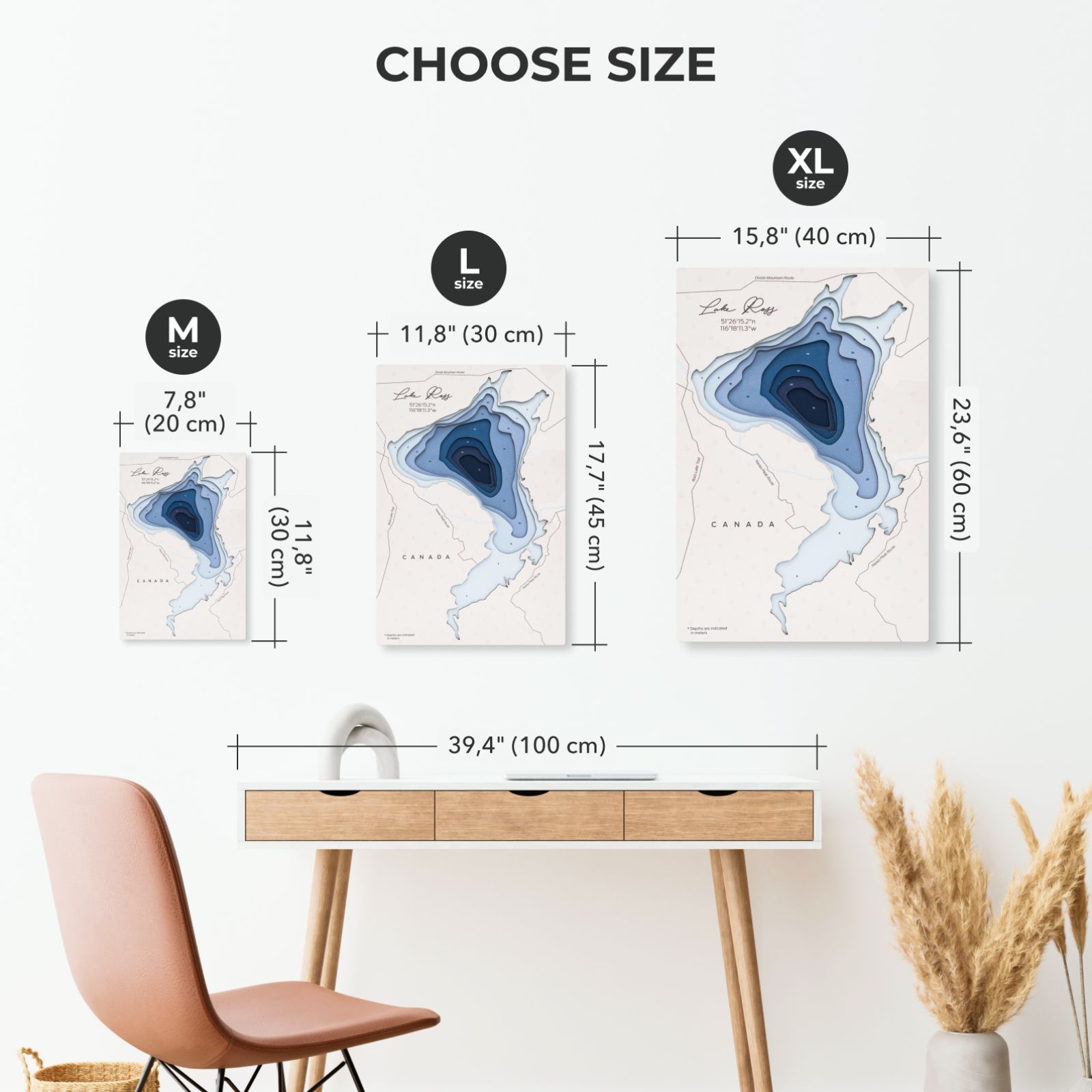 Lake Ross Canada Wooden Map Wall Art Sustainable Home Decor