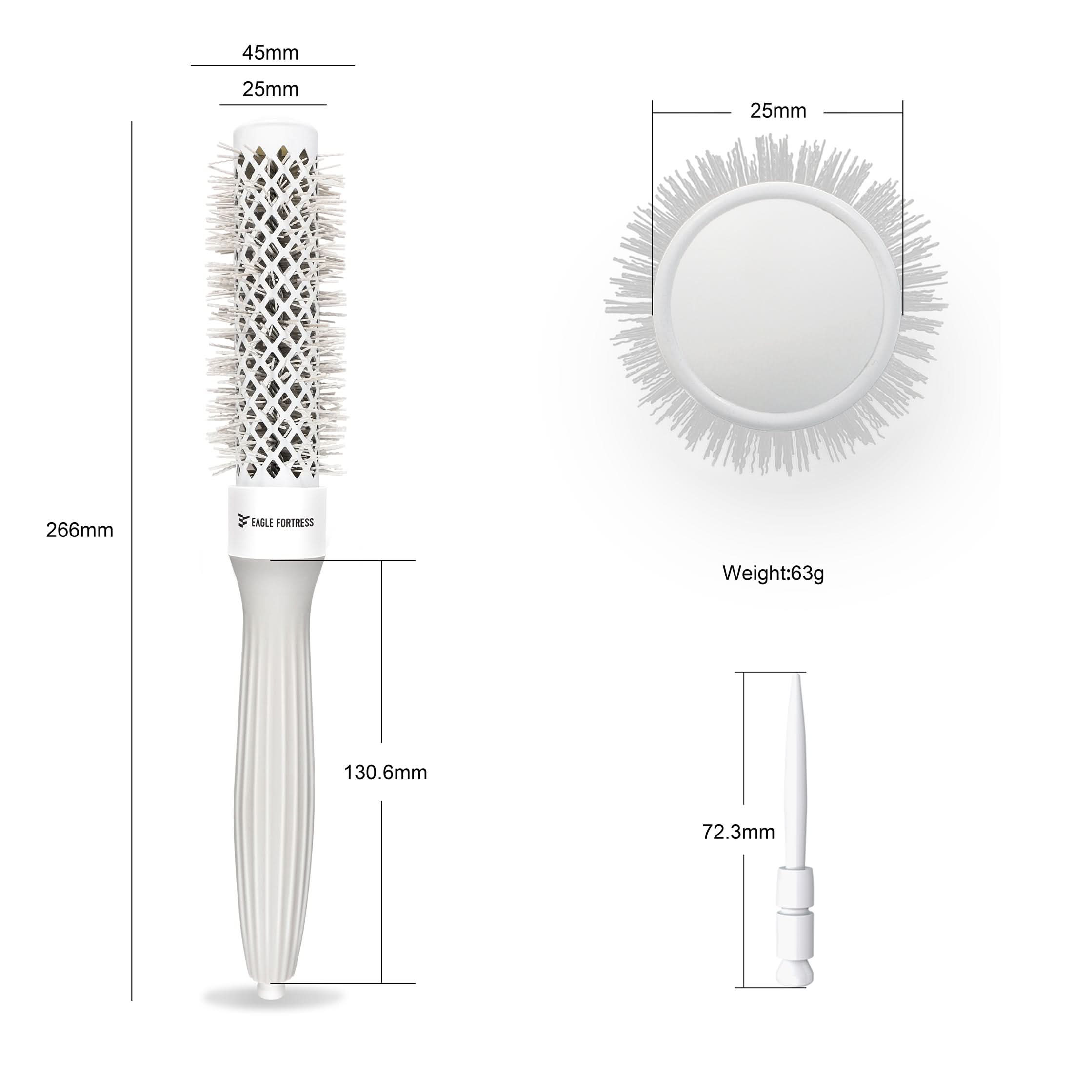 0.98in Ceramic Ionic Round Hair Brush for Blow Drying, Grey