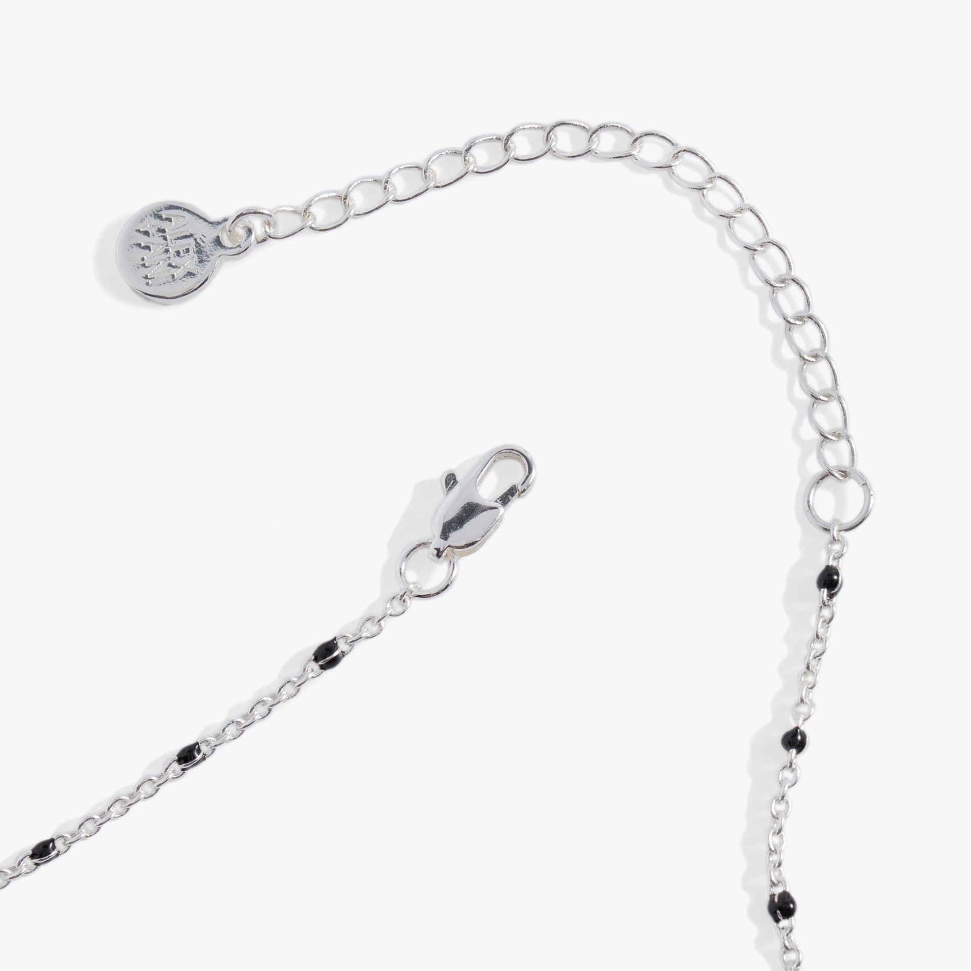 Skeleton Necklace with Black Beads, Modern Halloween Jewelry