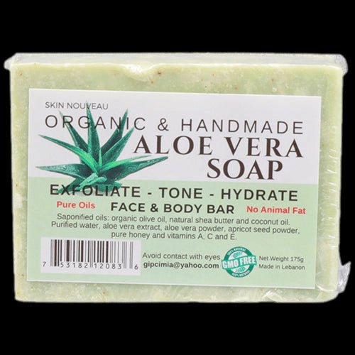 Handmade organic pale sage green aloe vera soap bar for face and body skincare