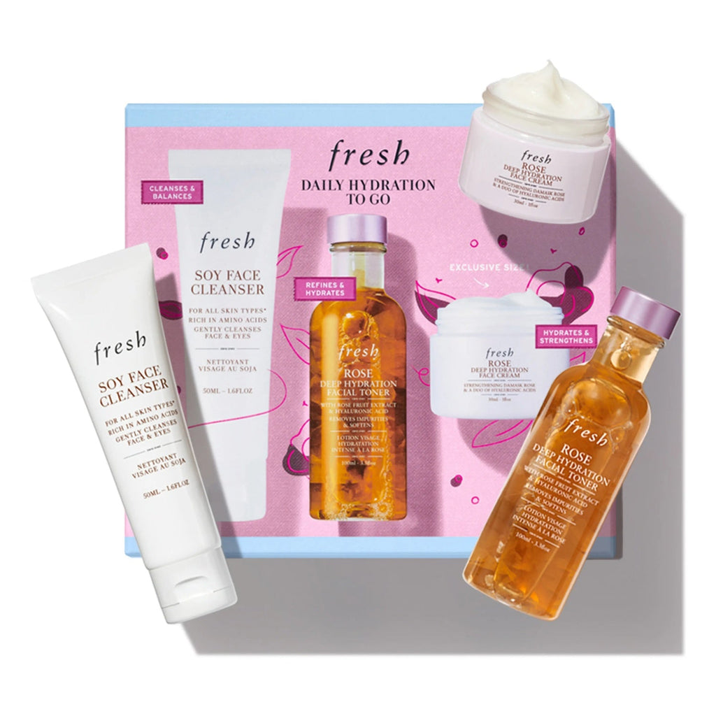 Daily Hydration To Go Skincare Set: Cleanser, Toner & Moisturizer