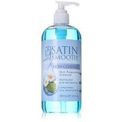 Satin Smooth Skin Preparation Cleanser 16oz bottle for professional pre-waxing care