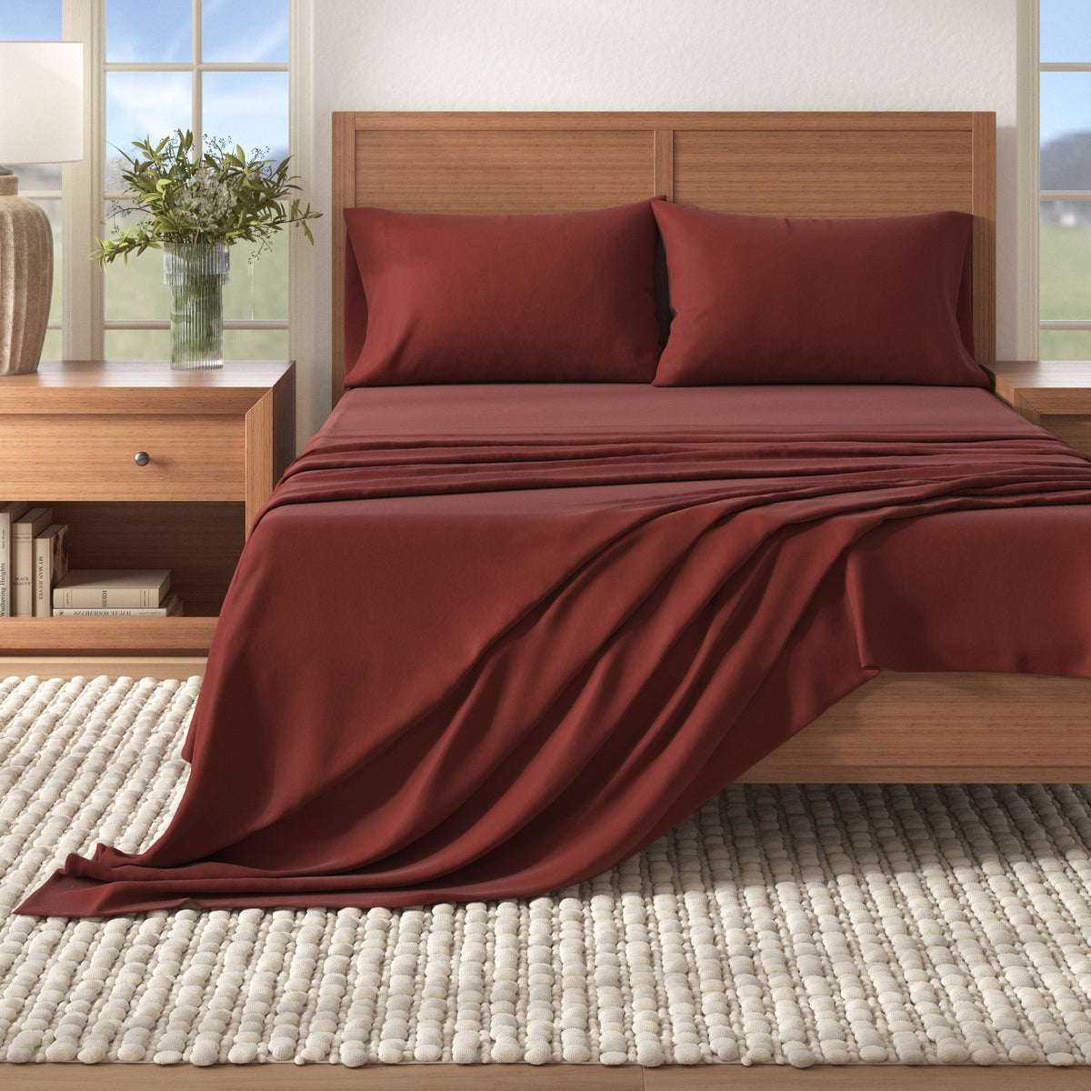 Cotton Solid Flannel Sheet - Nordic Collection