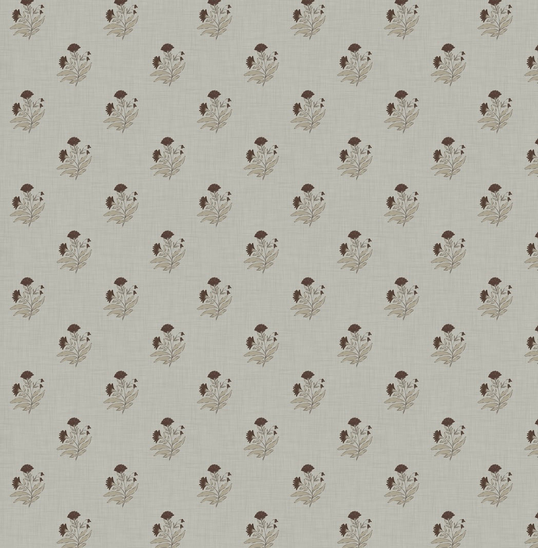 Mulberry Court Floral Removable Wallpaper in Beige and Brown