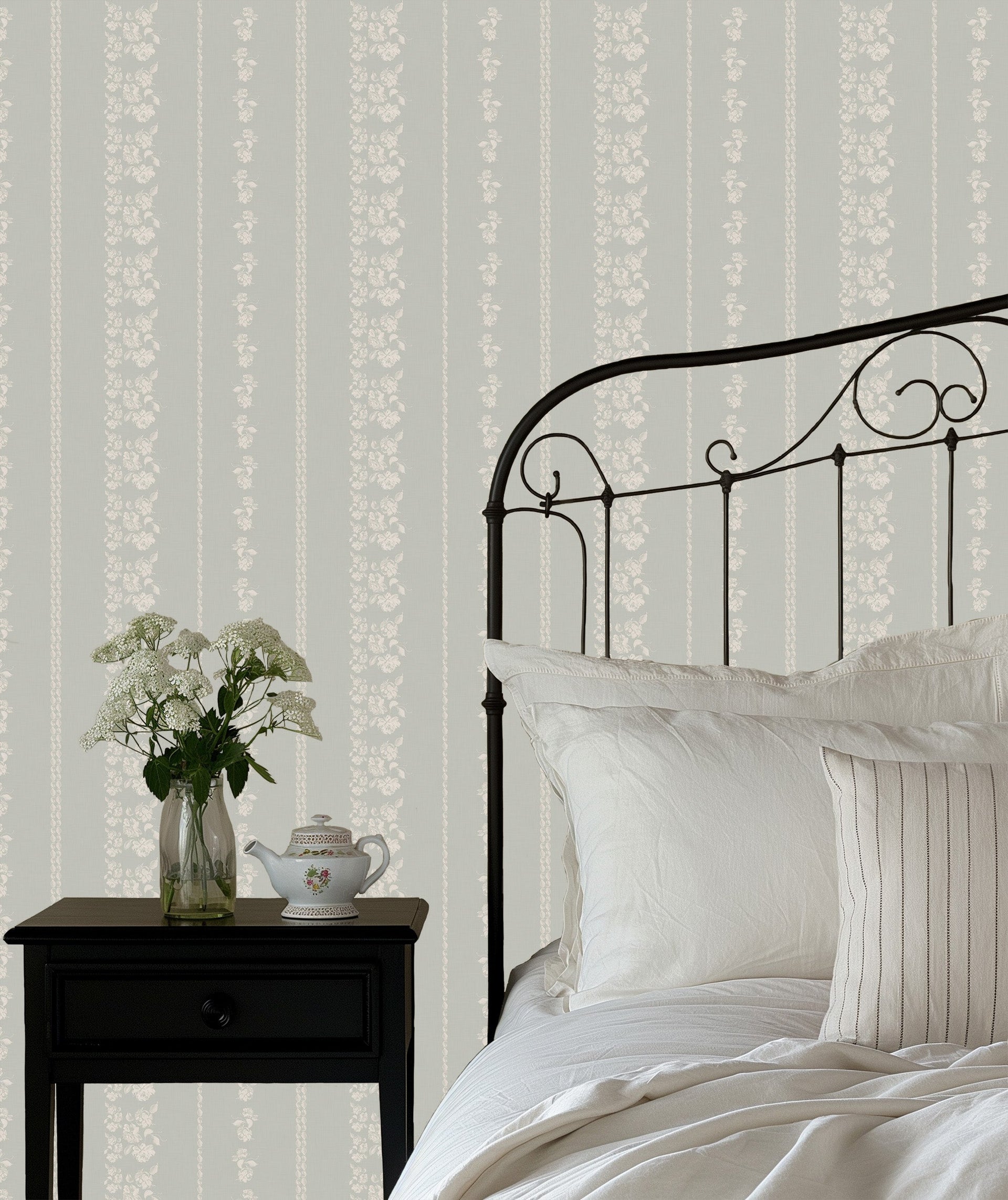 Roselle Stripe Removable Wallpaper in Brown and Cream