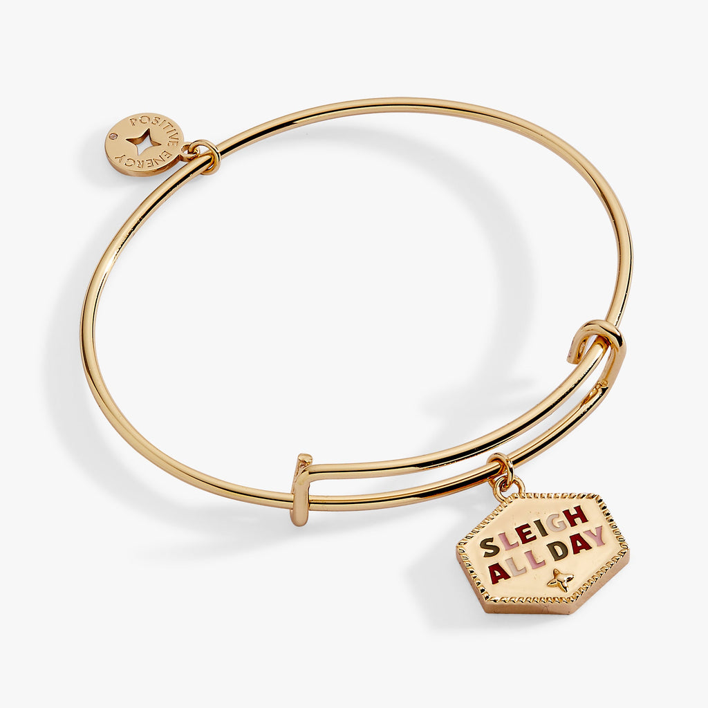 Sleigh All Day Festive Charm Bangle with Enamel Detail
