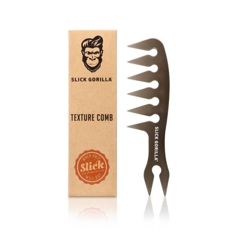 Black texture comb by Slick Gorilla for precise hair styling and volumizing