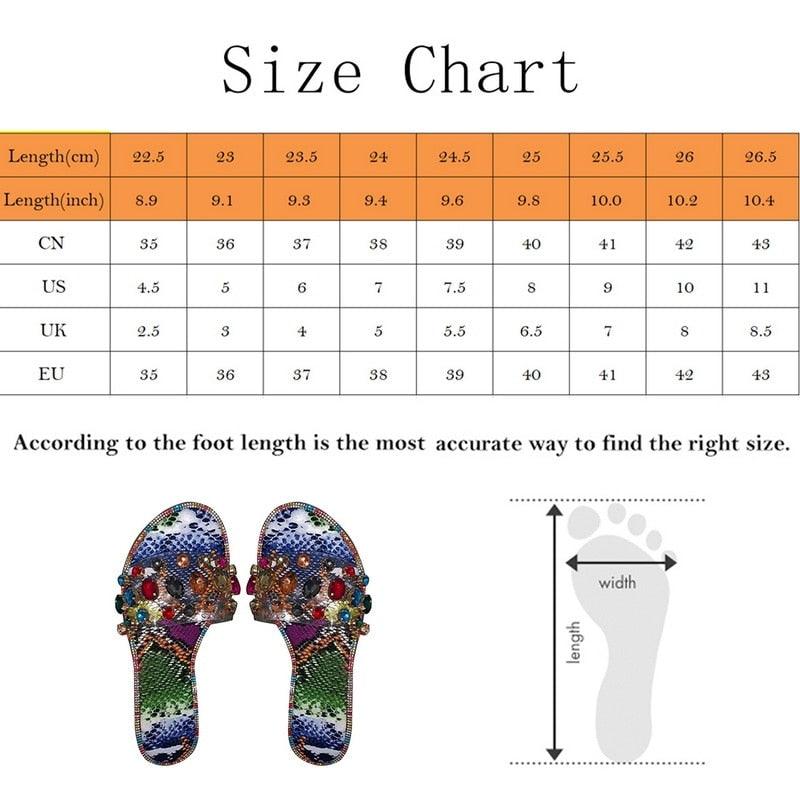 Women's Rhinestone Flat Sandals Open Toe Glitter Slide Slippers