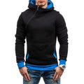 Men's Slim Fit Hooded Hip Hop Jacket with Diagonal Detail