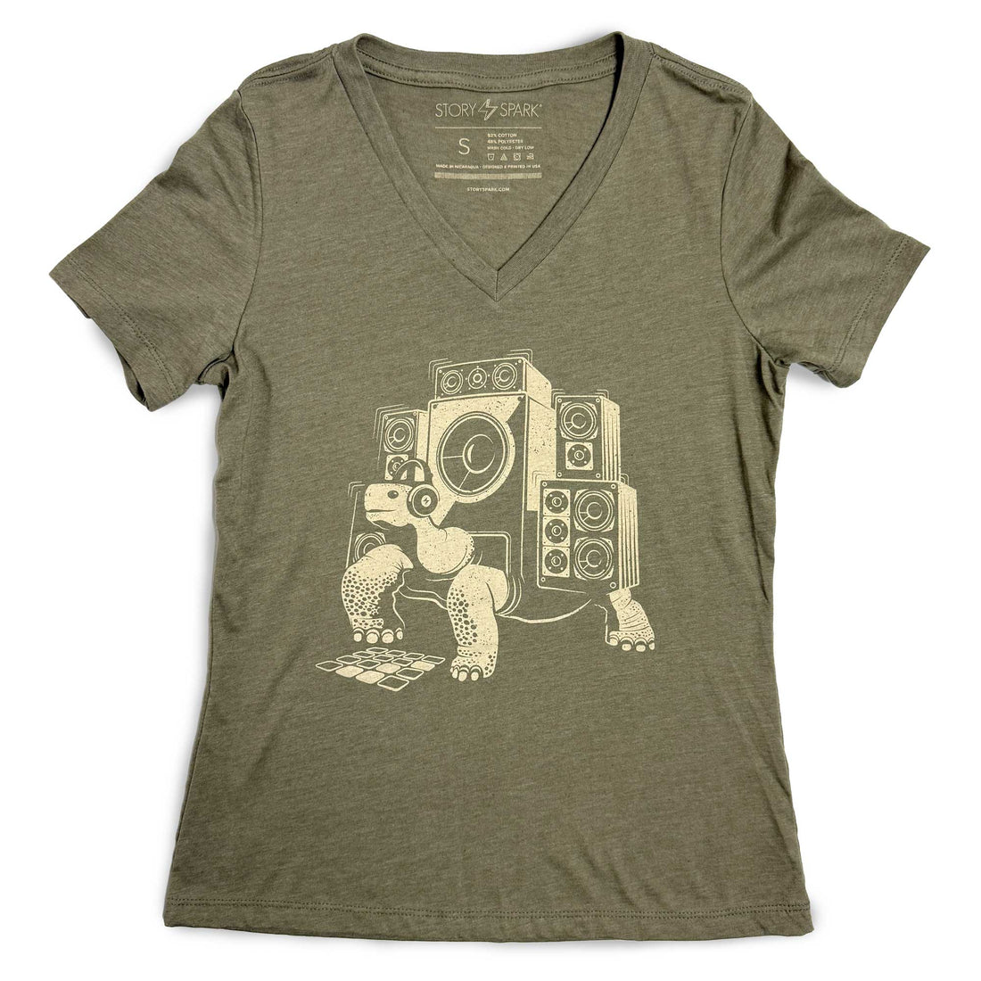 Women's V-Neck Graphic Tee Heather Olive