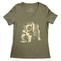 Women's V-Neck Graphic Tee Heather Olive