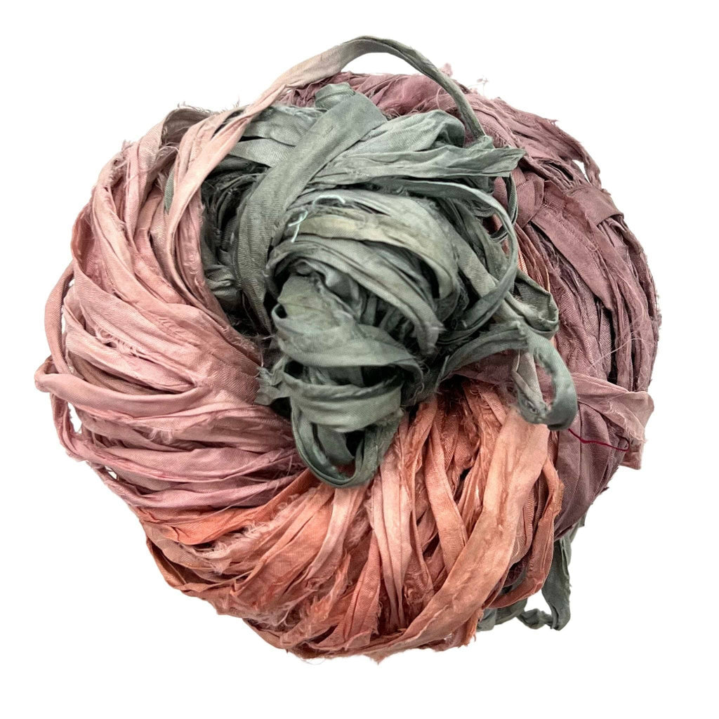 Artisan Recycled Sari Silk Ribbon Yarn - Bohemian Crafting Supply
