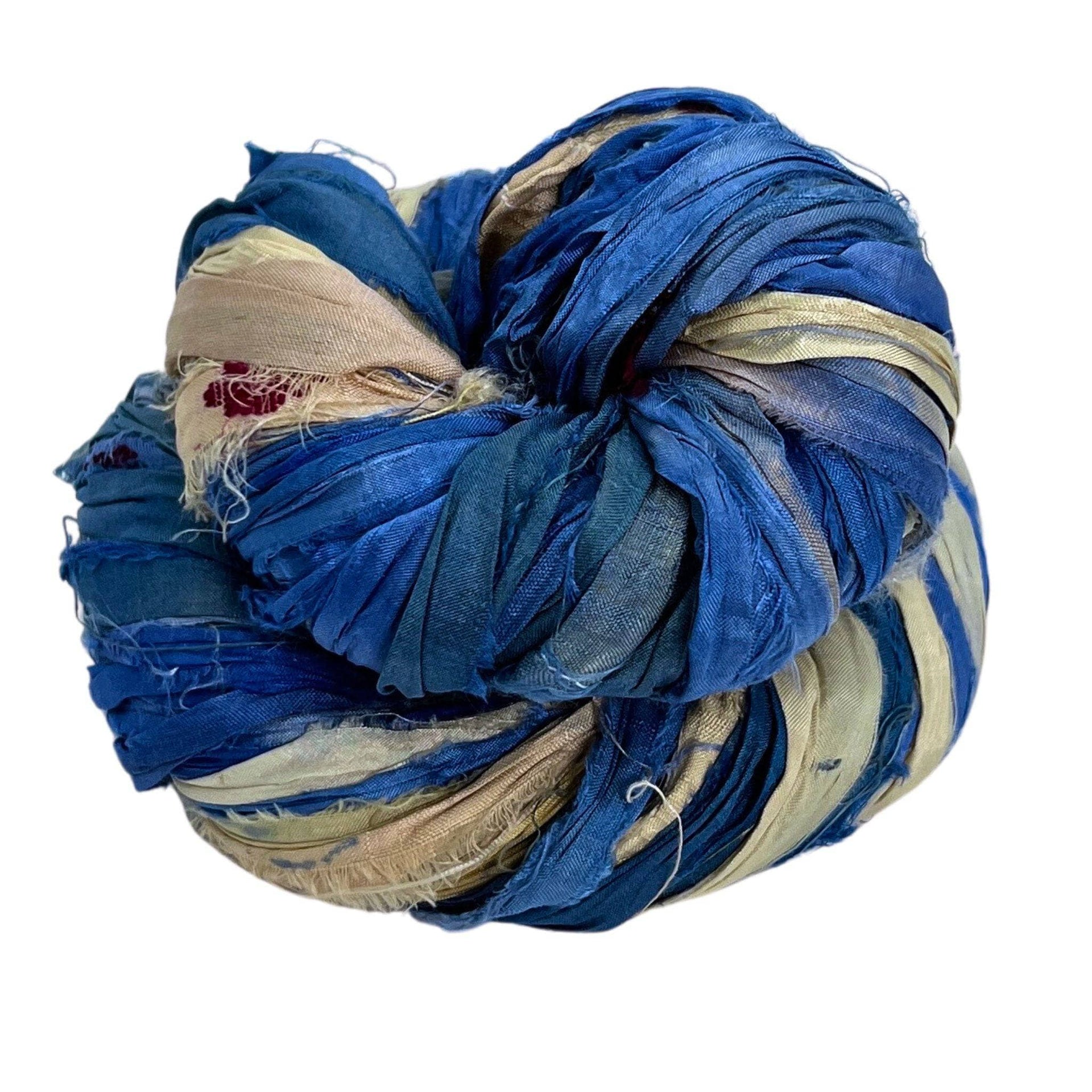 Artisan Recycled Sari Silk Ribbon Yarn - Bohemian Crafting Supply