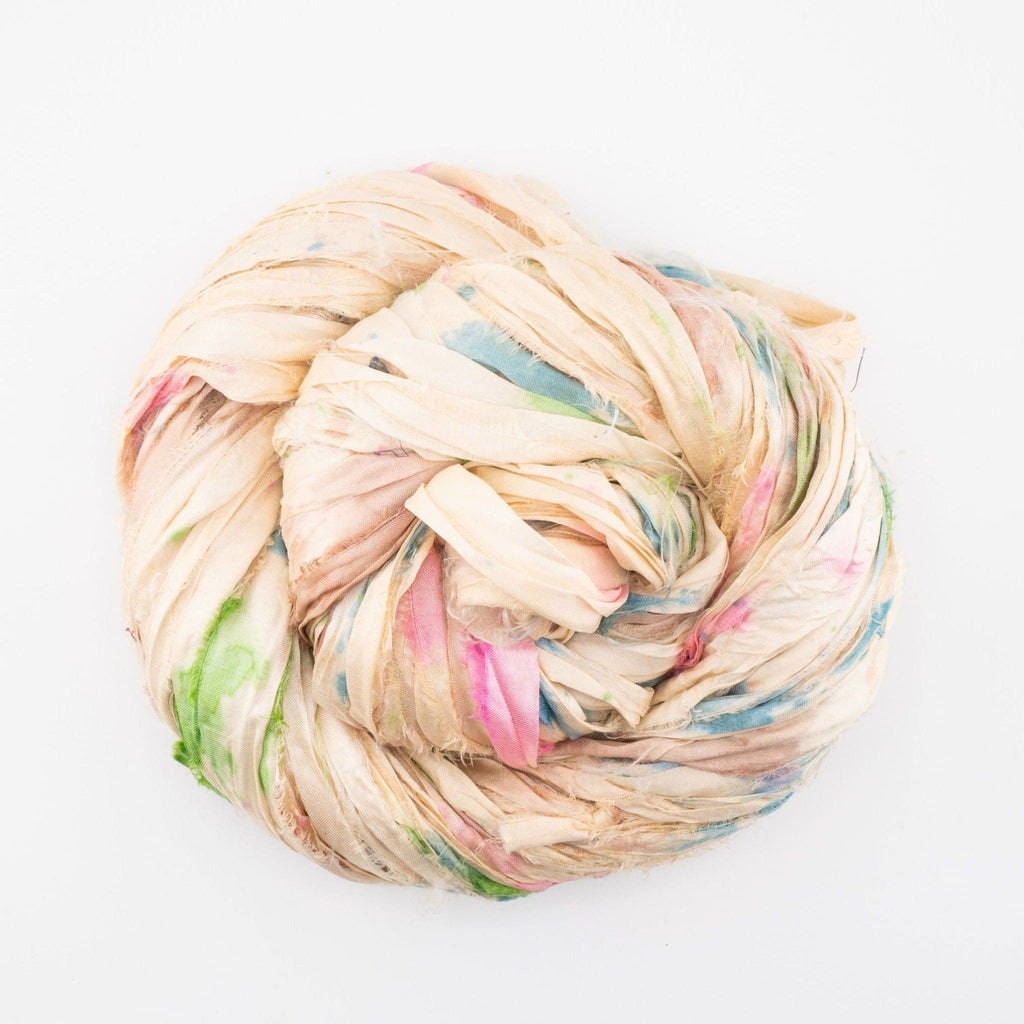 Artisan Recycled Sari Silk Ribbon Yarn - Bohemian Crafting Supply