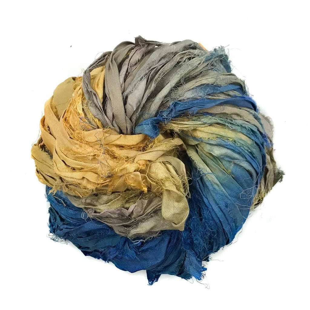 Artisan Recycled Sari Silk Ribbon Yarn - Bohemian Crafting Supply