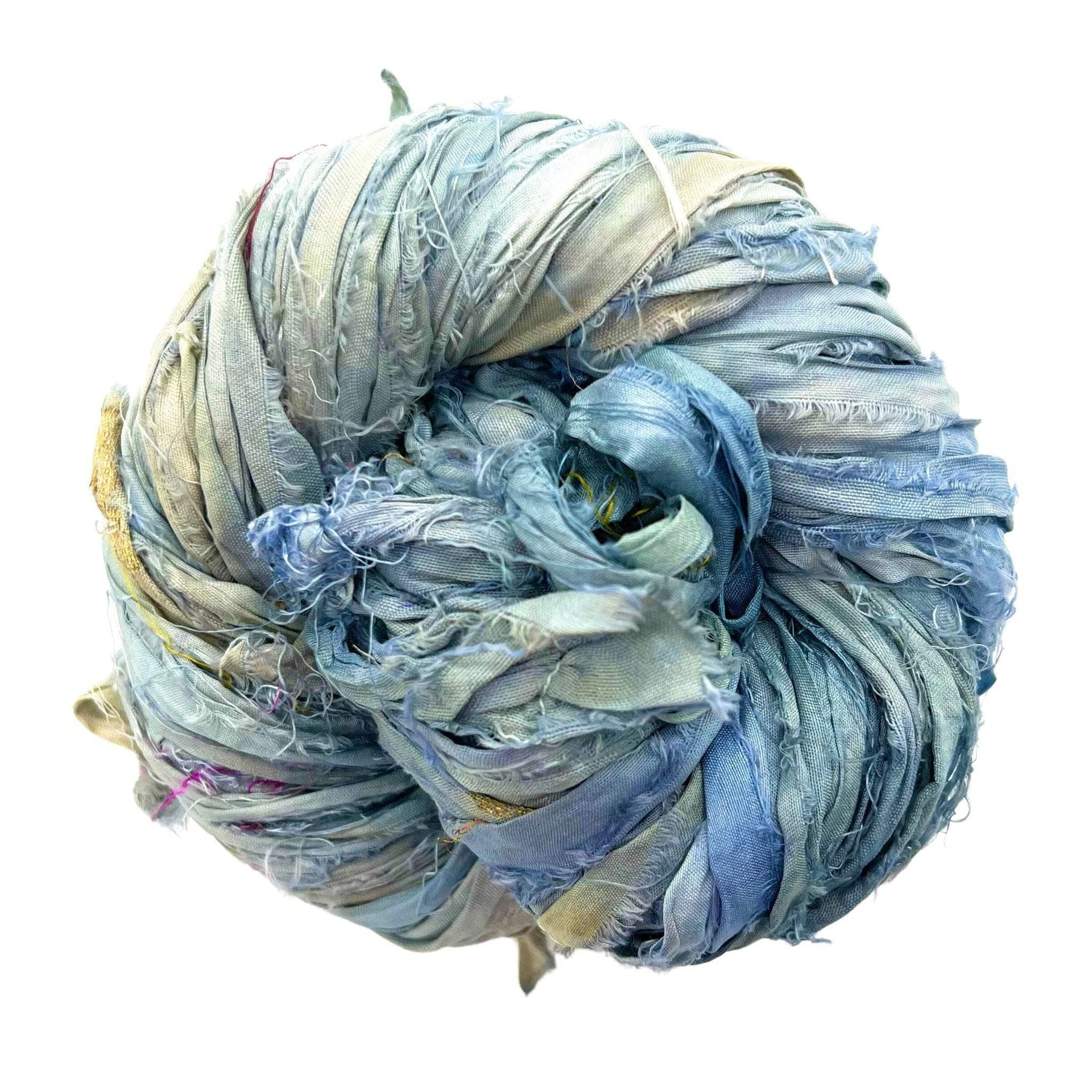 Artisan Recycled Sari Silk Ribbon Yarn - Bohemian Crafting Supply