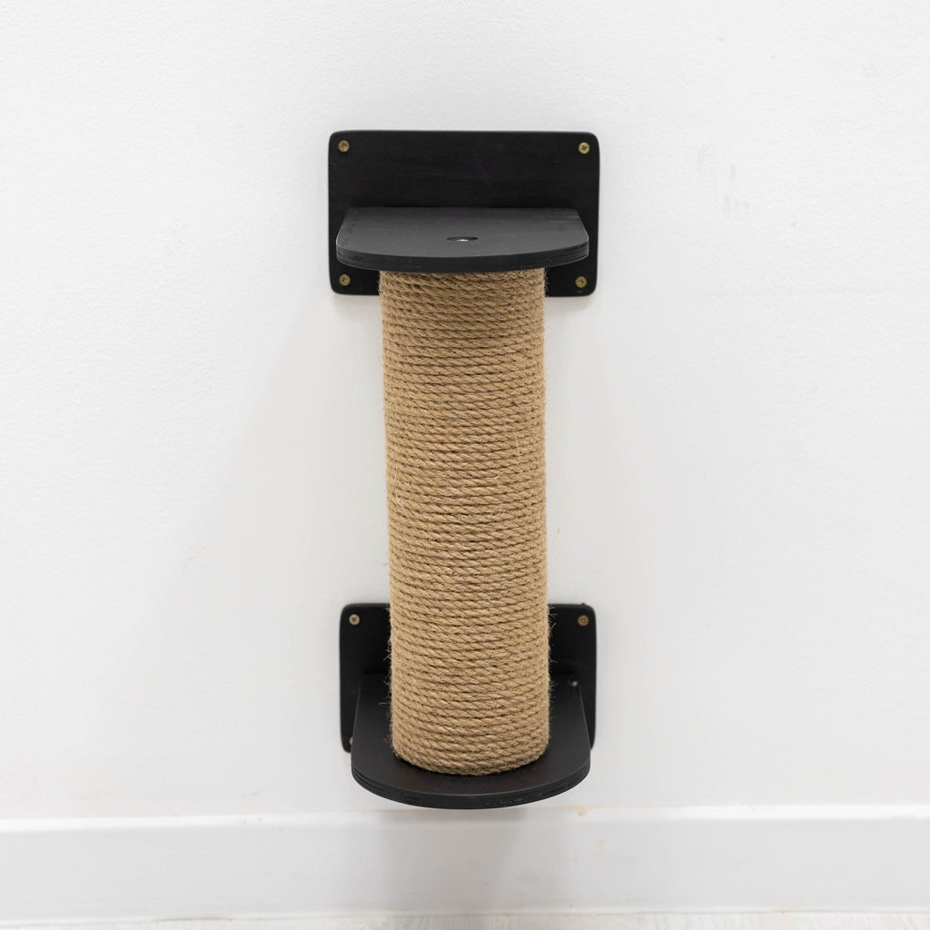 Compact Black Cat Tree - Stylish Scratching Post & Climbing Tower