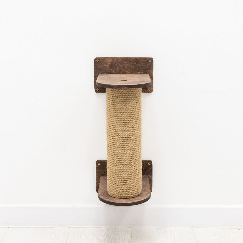 Small Cat Tree in Dark Walnut with Sisal Scratching Post