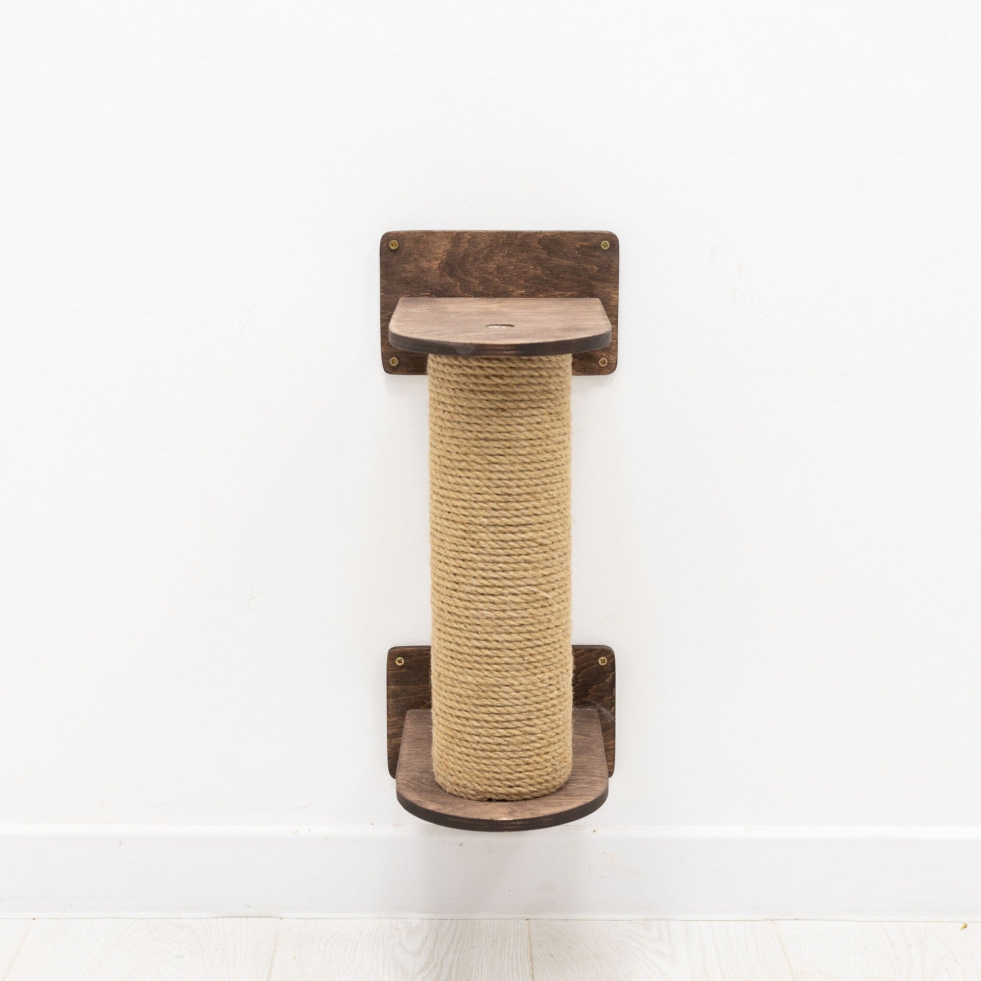 Small Cat Tree in Dark Walnut with Sisal Scratching Post