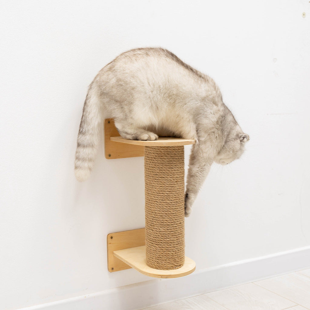 Small Cat Tree – Light Finish Compact Cat Tower & Perch