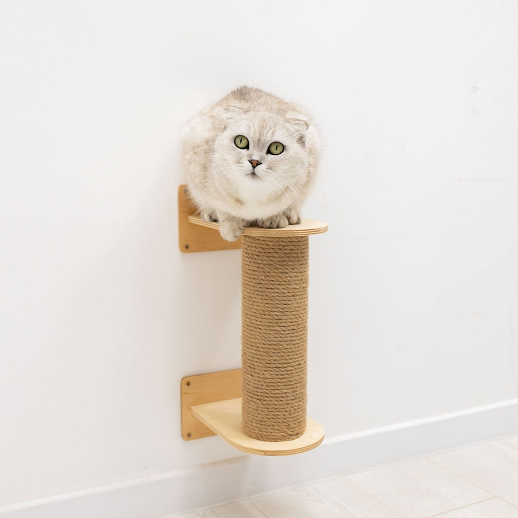 Small Cat Tree – Light Finish Compact Cat Tower & Perch
