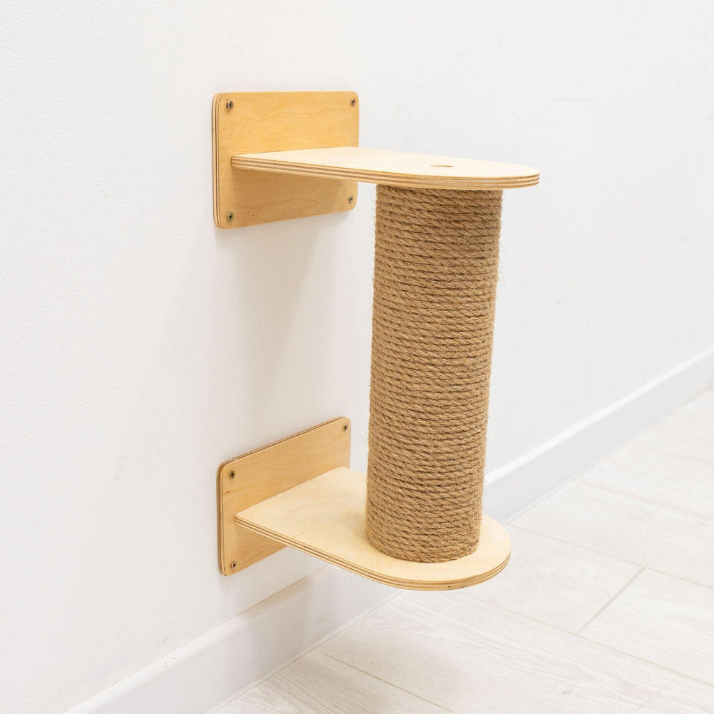 Small Cat Tree – Light Finish Compact Cat Tower & Perch