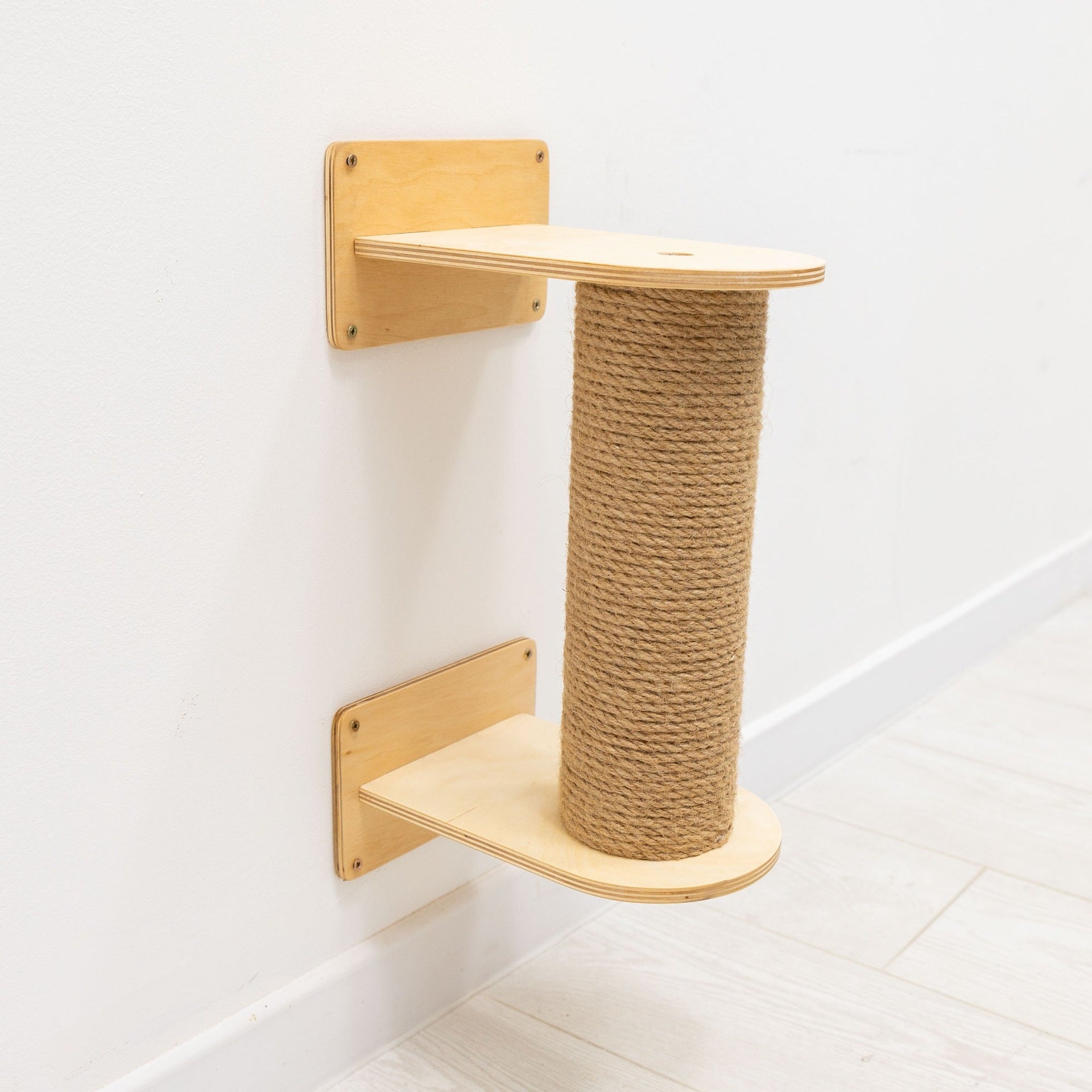 Small Cat Tree – Light Finish Compact Cat Tower & Perch