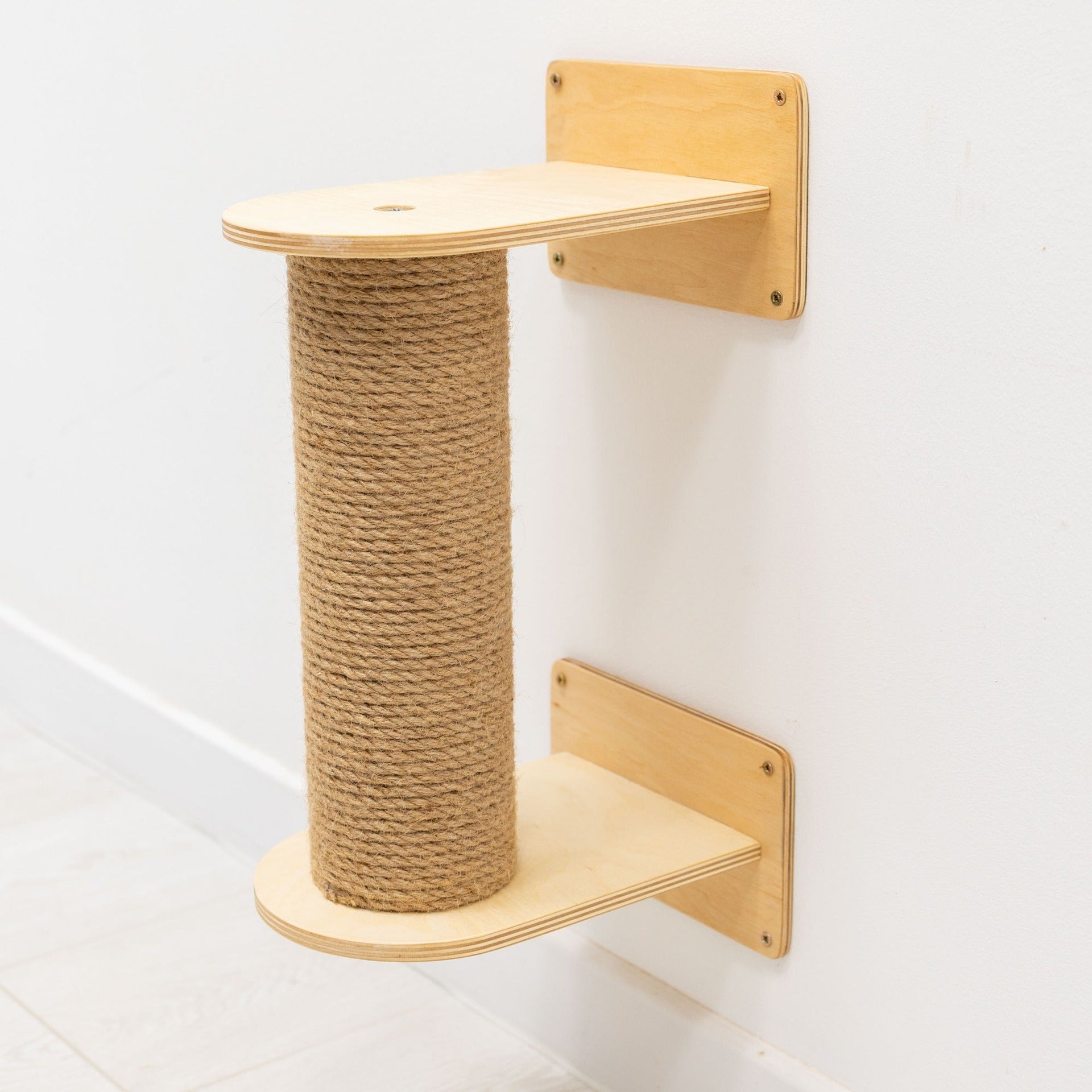 Small Cat Tree – Light Finish Compact Cat Tower & Perch