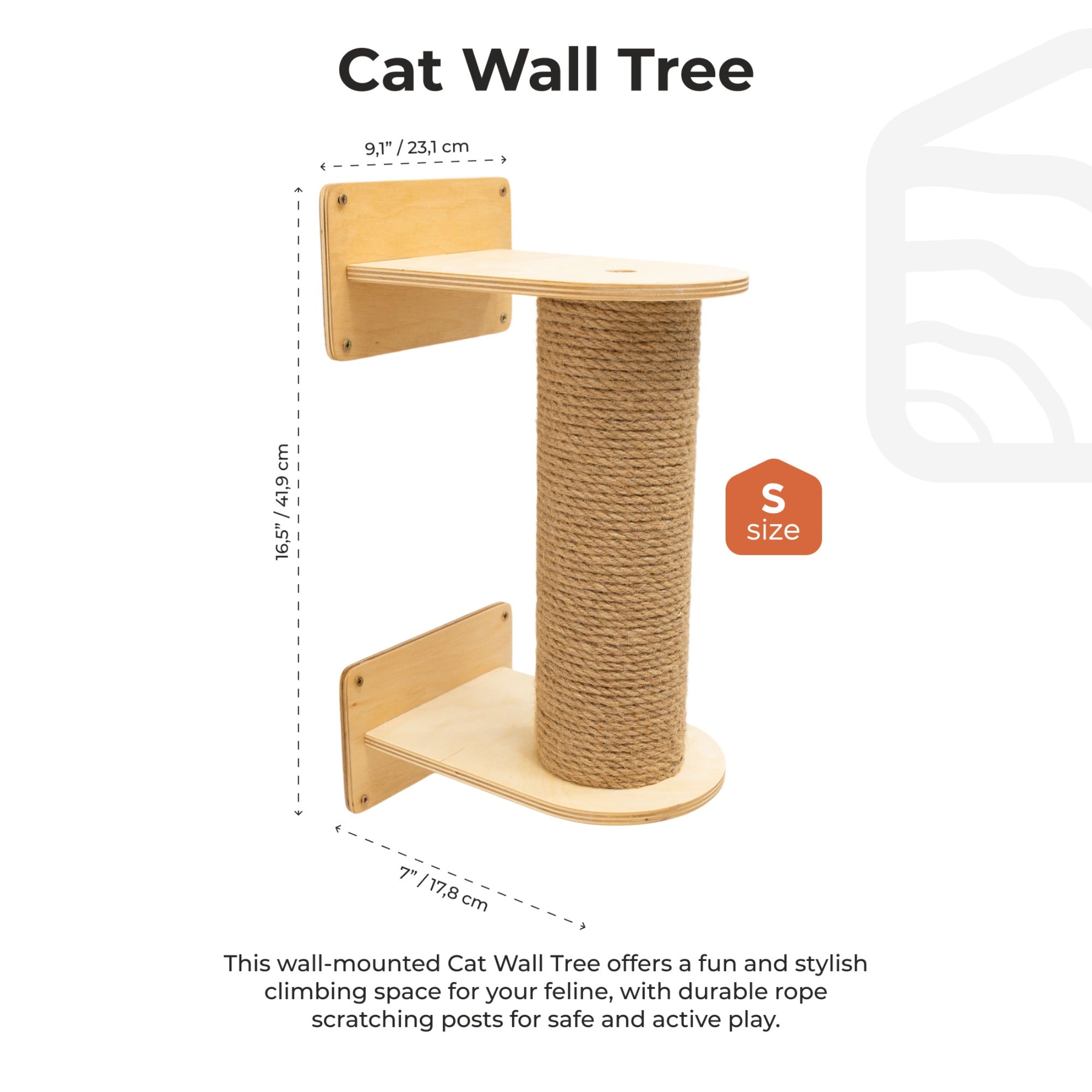 Small Cat Tree – Light Finish Compact Cat Tower & Perch