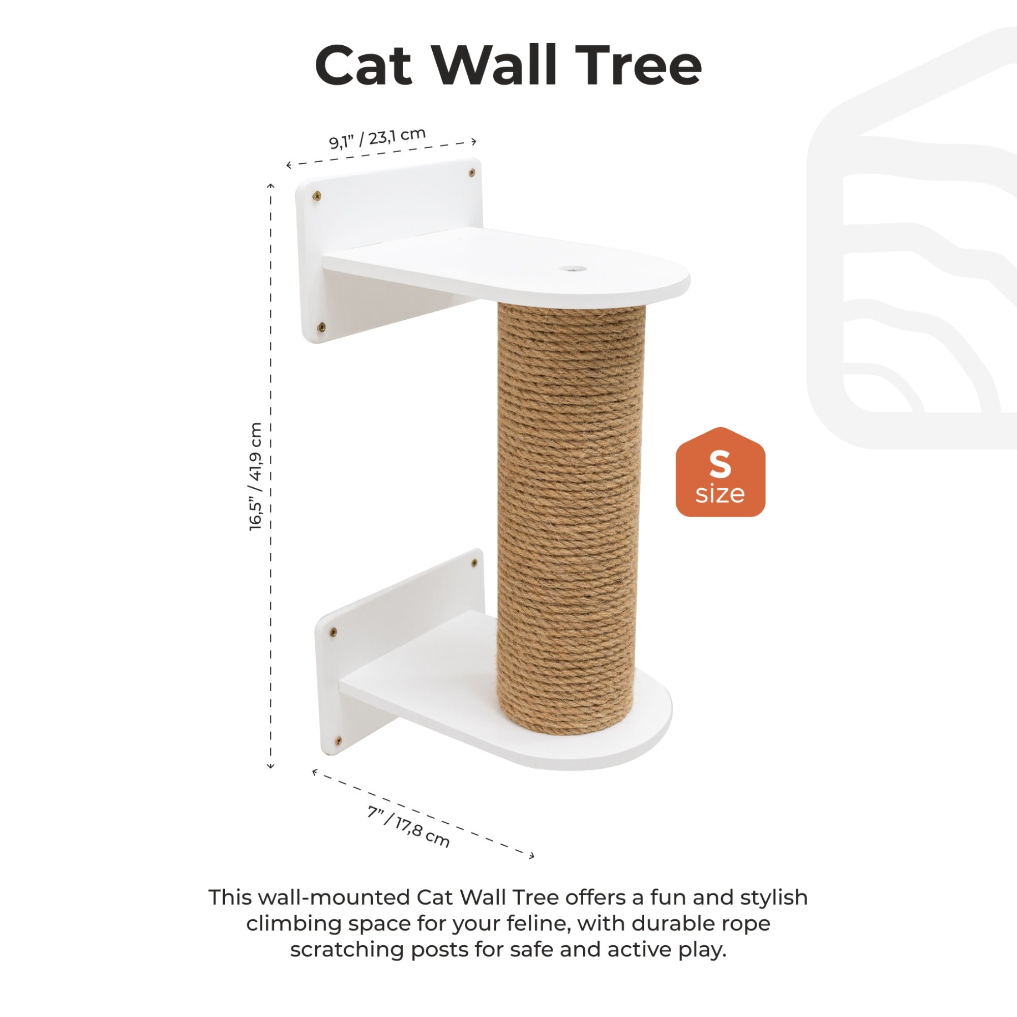 Small White Cat Tree - Modern Compact Climbing Tower for Cats
