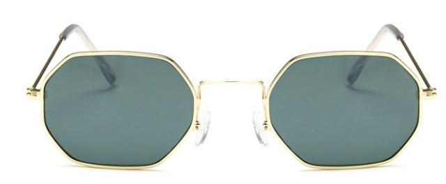 Polarized Small Square Sunglasses Retro Metal Polygon Frames
