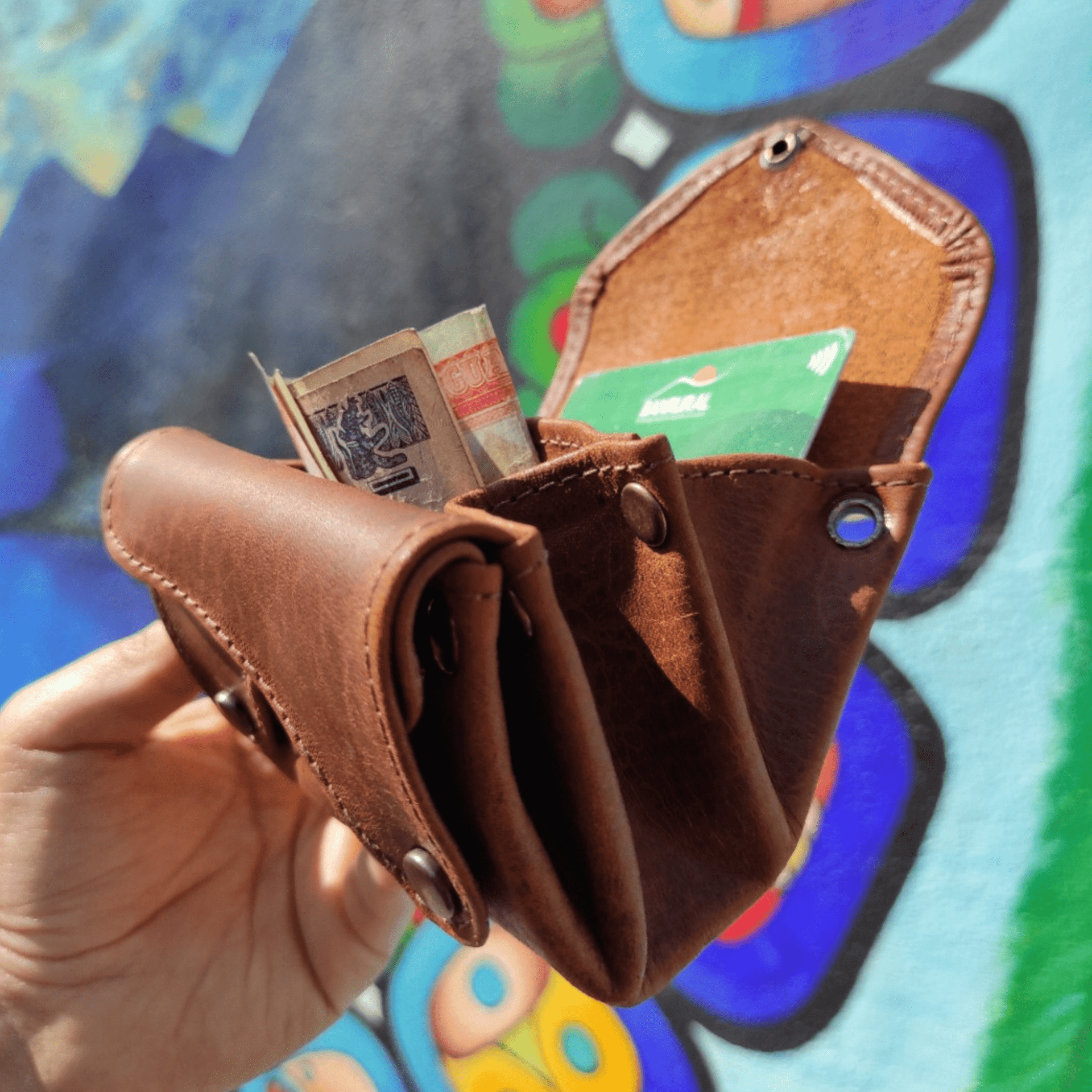 Handmade Leather Accordion Wallet