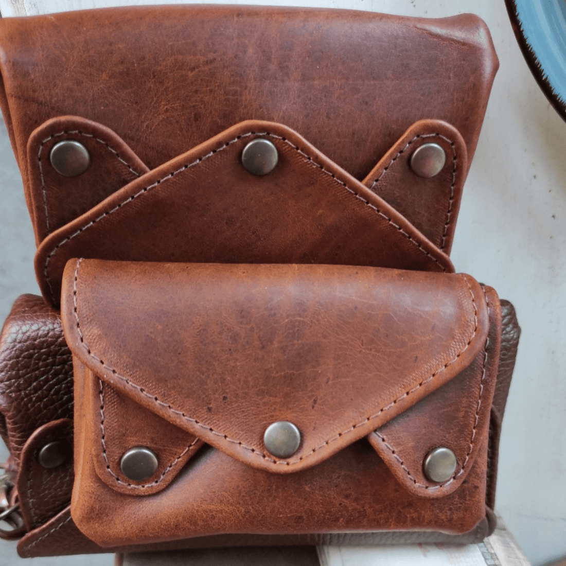 Handmade Leather Accordion Wallet