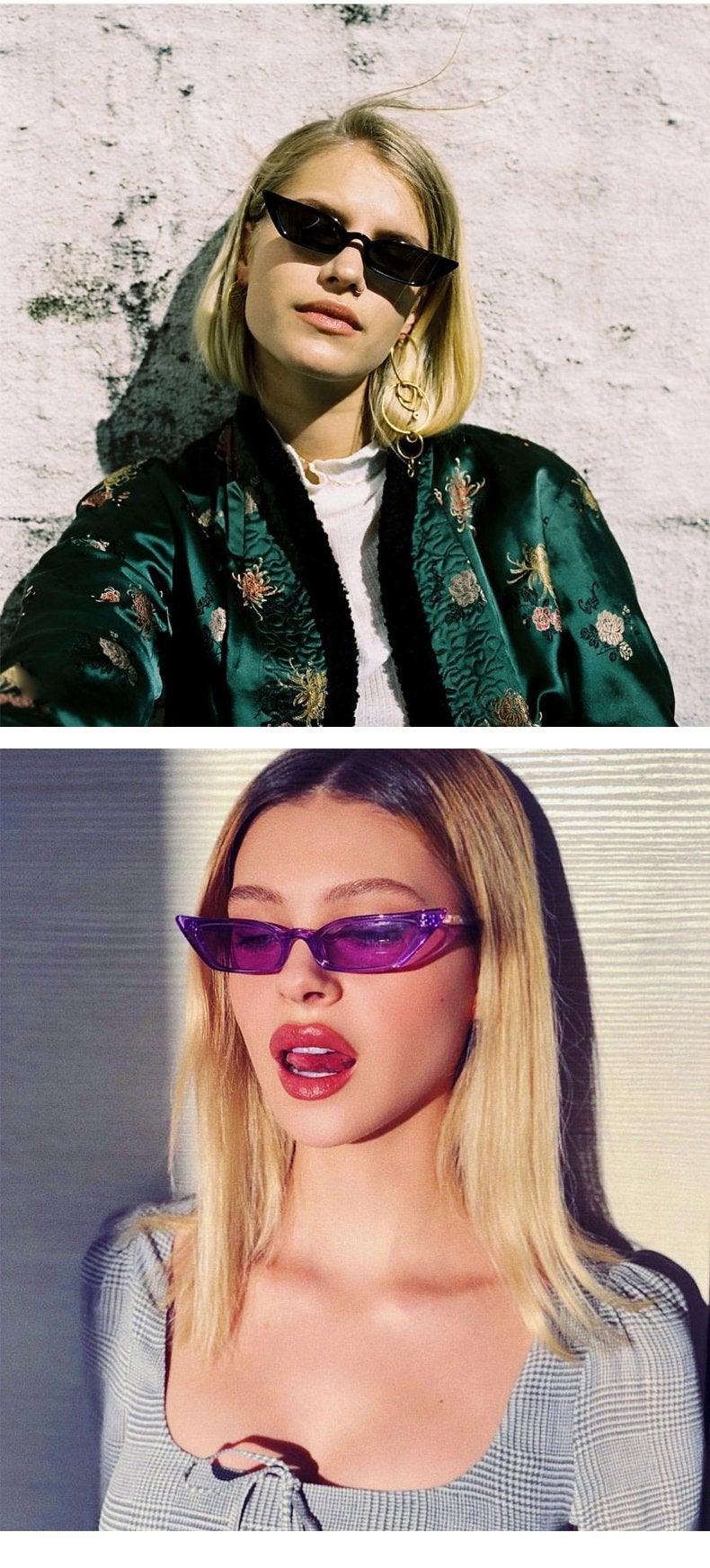 Small Leopard Cateye Sunglasses Vintage UV400 Protection
