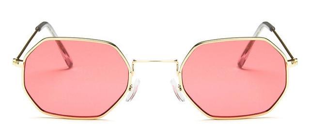 Classic Retro Small Polygon Sunglasses Delicate Metal Frame Shades