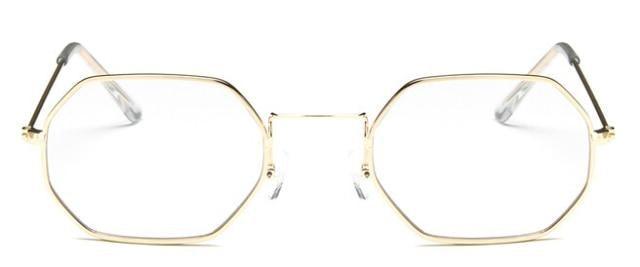 Classic Retro Small Polygon Sunglasses Delicate Metal Frame Shades