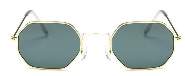 Classic Retro Small Polygon Sunglasses Delicate Metal Frame Shades