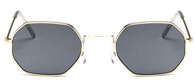 Classic Retro Small Polygon Sunglasses Delicate Metal Frame Shades