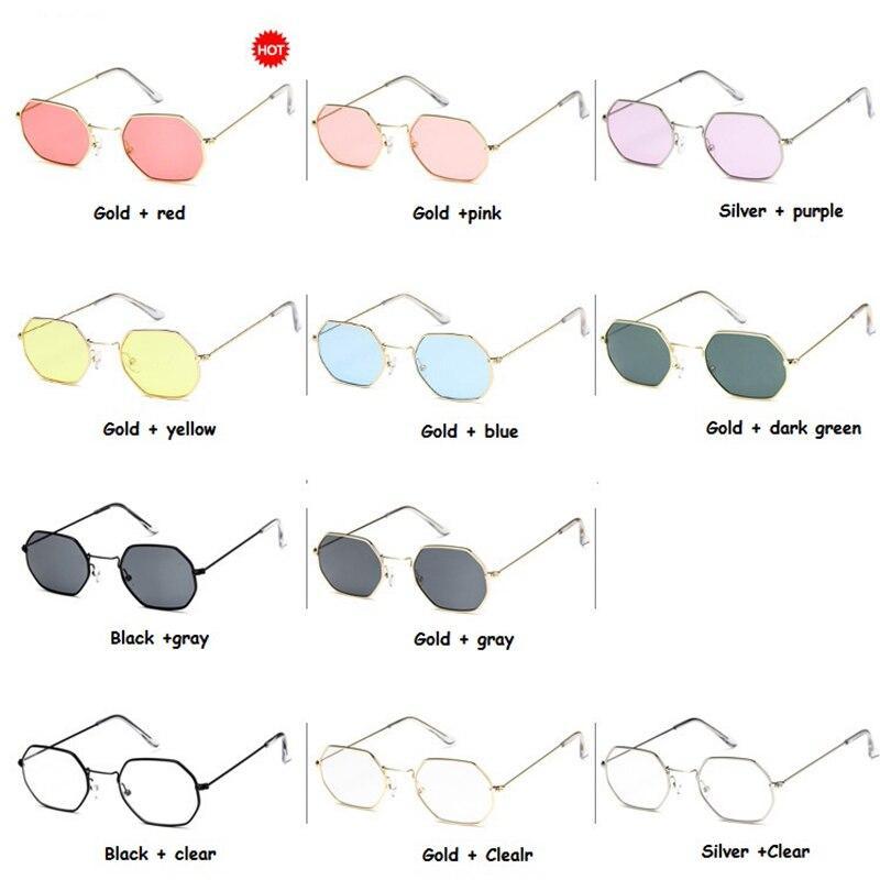 Classic Retro Small Polygon Sunglasses Delicate Metal Frame Shades