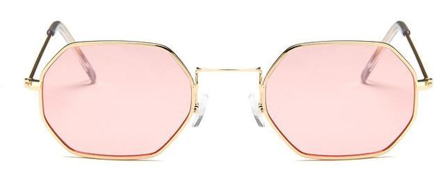 Classic Retro Small Polygon Sunglasses Delicate Metal Frame Shades