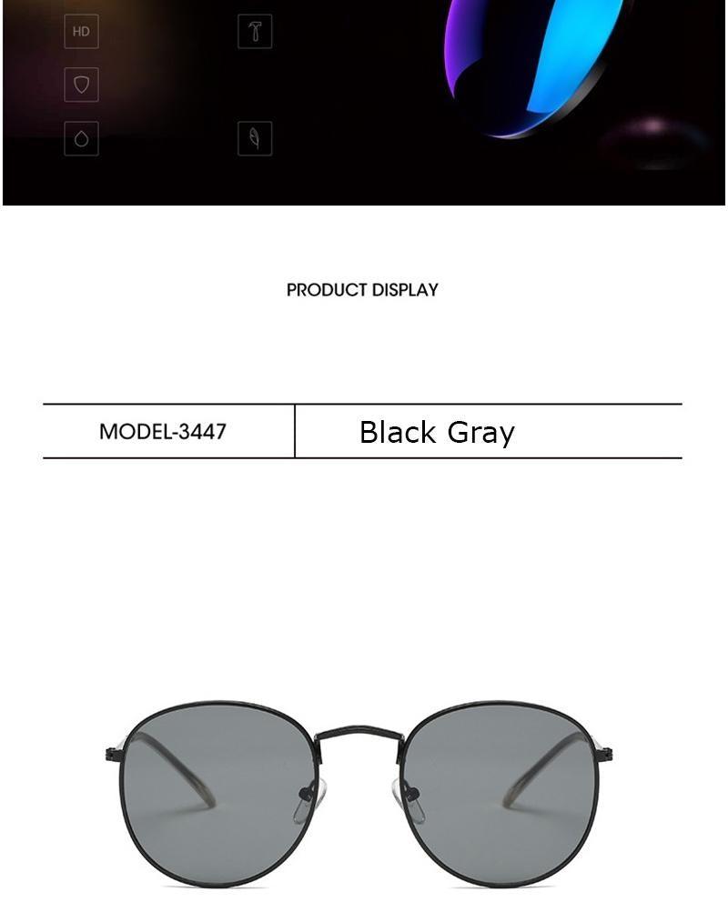 Small Round Polarized Sunglasses Retro Designer Metal Frame UV400
