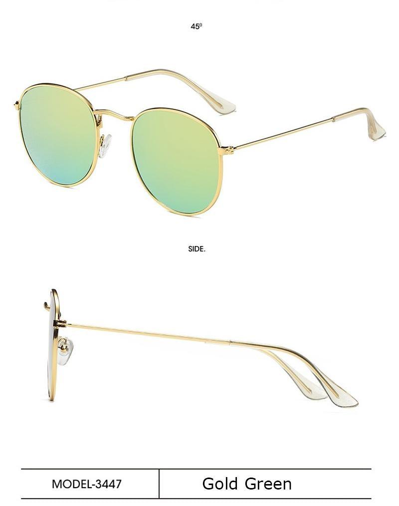Small Round Polarized Sunglasses Retro Designer Metal Frame UV400