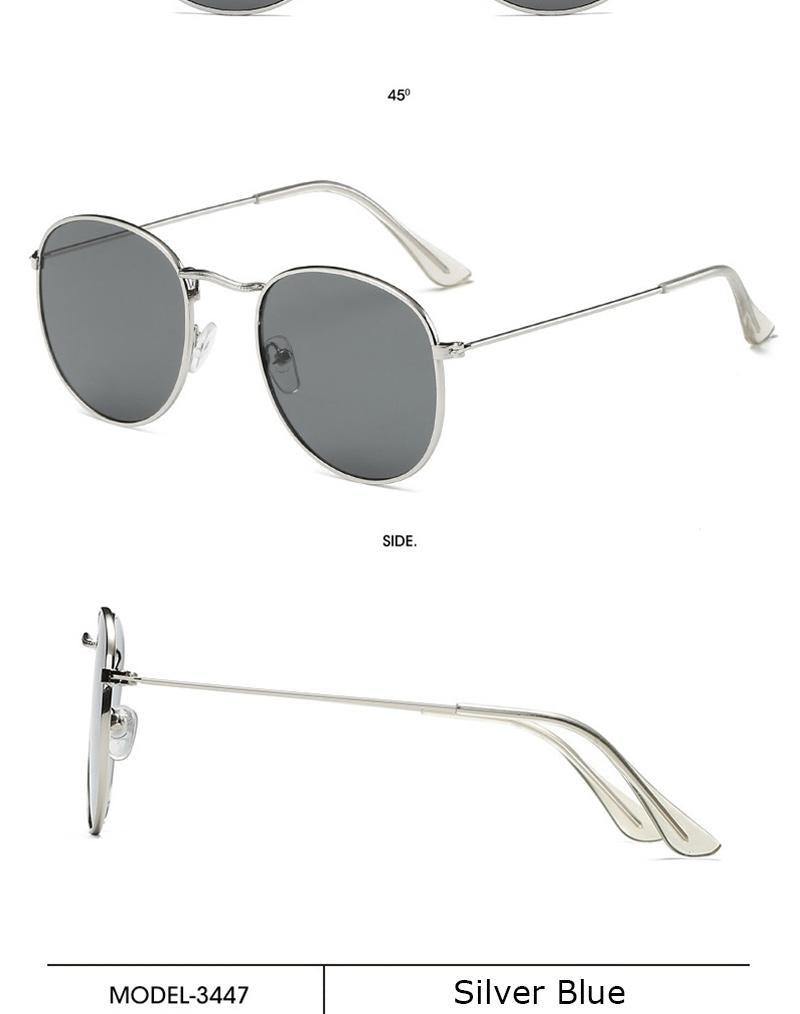 Small Round Polarized Sunglasses Retro Designer Metal Frame UV400