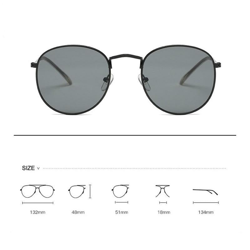 Small Round Polarized Sunglasses Retro Designer Metal Frame UV400