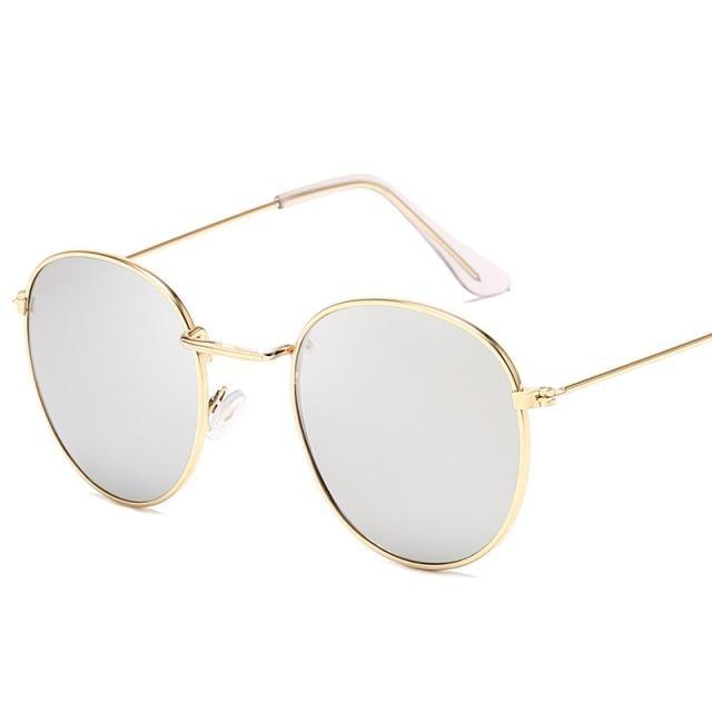 Small Round Polarized Sunglasses Retro Designer Metal Frame UV400