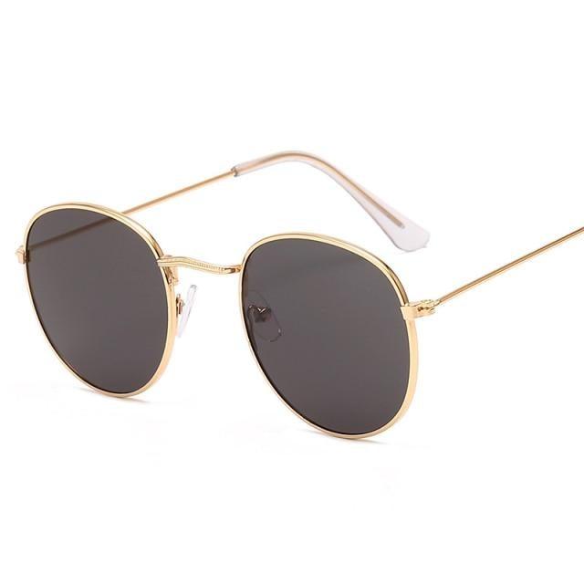 Small Round Polarized Sunglasses Retro Designer Metal Frame UV400